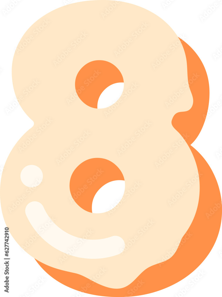 Cute Cake and Donut Alphabet 8 Illustration Cute Cake and Donut Alphabet 8 Illustration