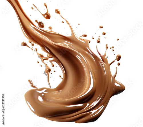 melted chocolate on a trans...