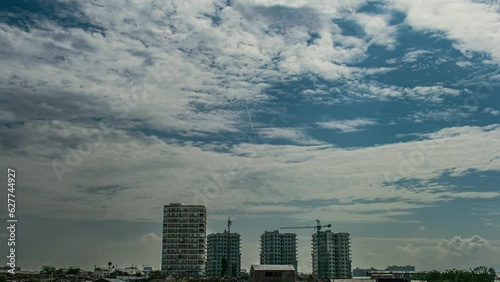 Fantastic colorful dramatic sky with clouds.Perfect for cinema, background.Timelapse.