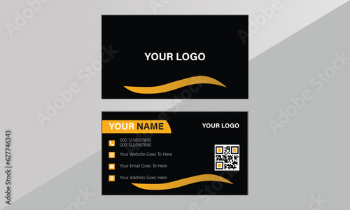Creative and modern business card template.Modern Business Card - Creative and Clean Business Card Template. double sided business card template modern and clean style Elegant dark back background wit