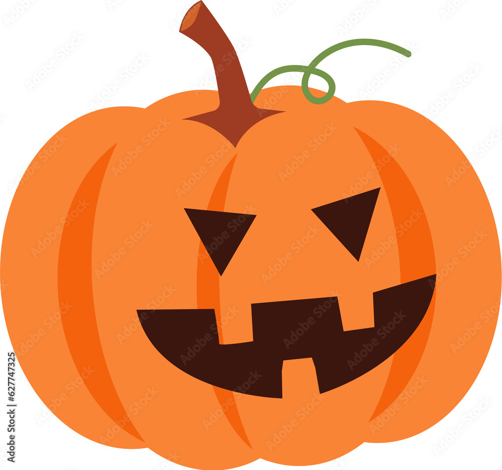 Halloween pumpkin with facial expression . PNG . Halloween pumpkin with facial expression . PNG .
