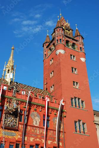 The magnificent town hall on the market square is the seat of government of the canton of Basel-Stadt.