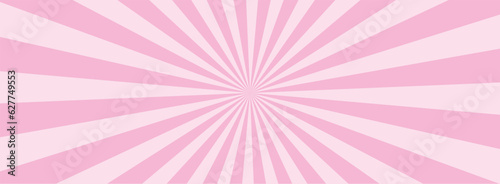 Pink banner with rays, lines background, light