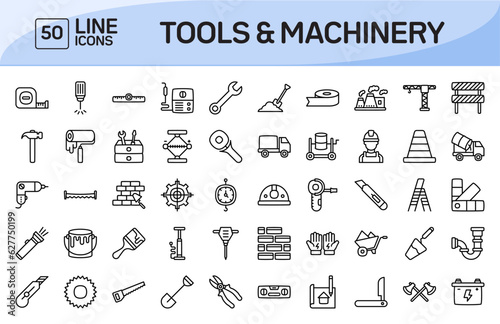 Tools and Machinery Line Icons Pack Vol 1
