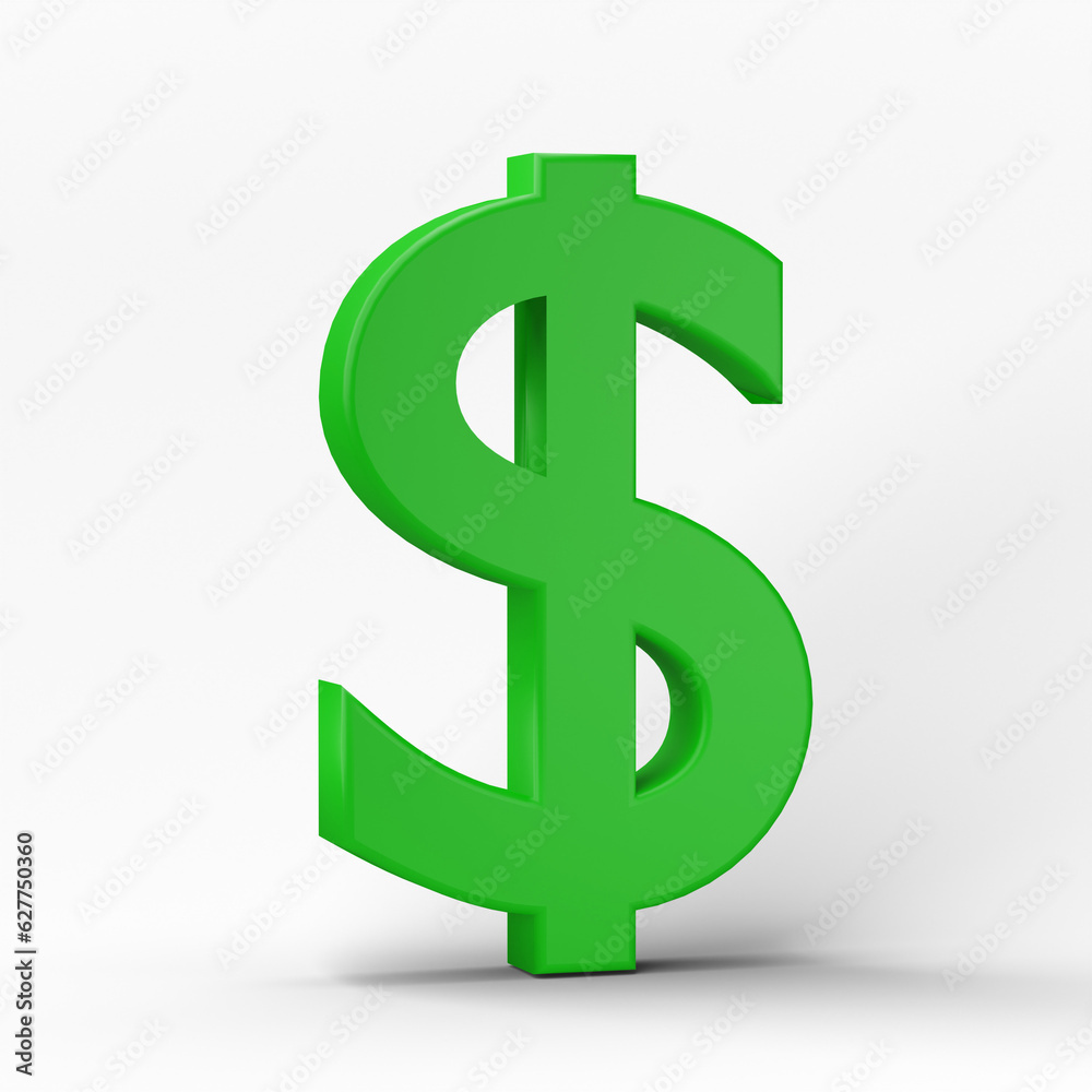 3D Dollar sign isolated on transparent background, png file 3D Dollar sign isolated on transparent background, png file