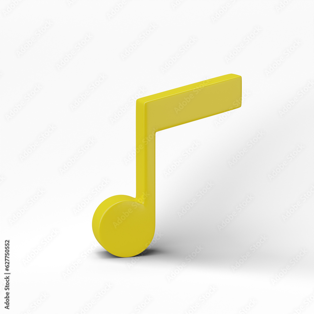 Music note isolated on transparent background. 3D render Music note isolated on transparent background. 3D render