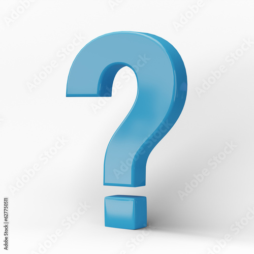 3D question mark icon or ask faq answer solution isolated on transparent background png file.