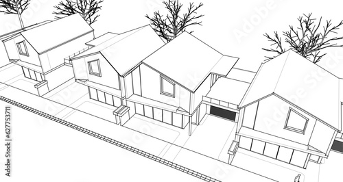 house sketch drawing