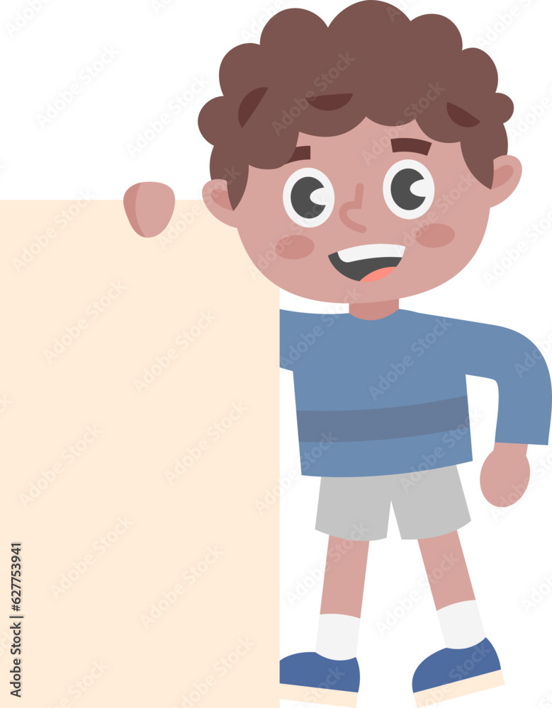 Cute Kids Holding Banner Illustration Cute Kids Holding Banner Illustration