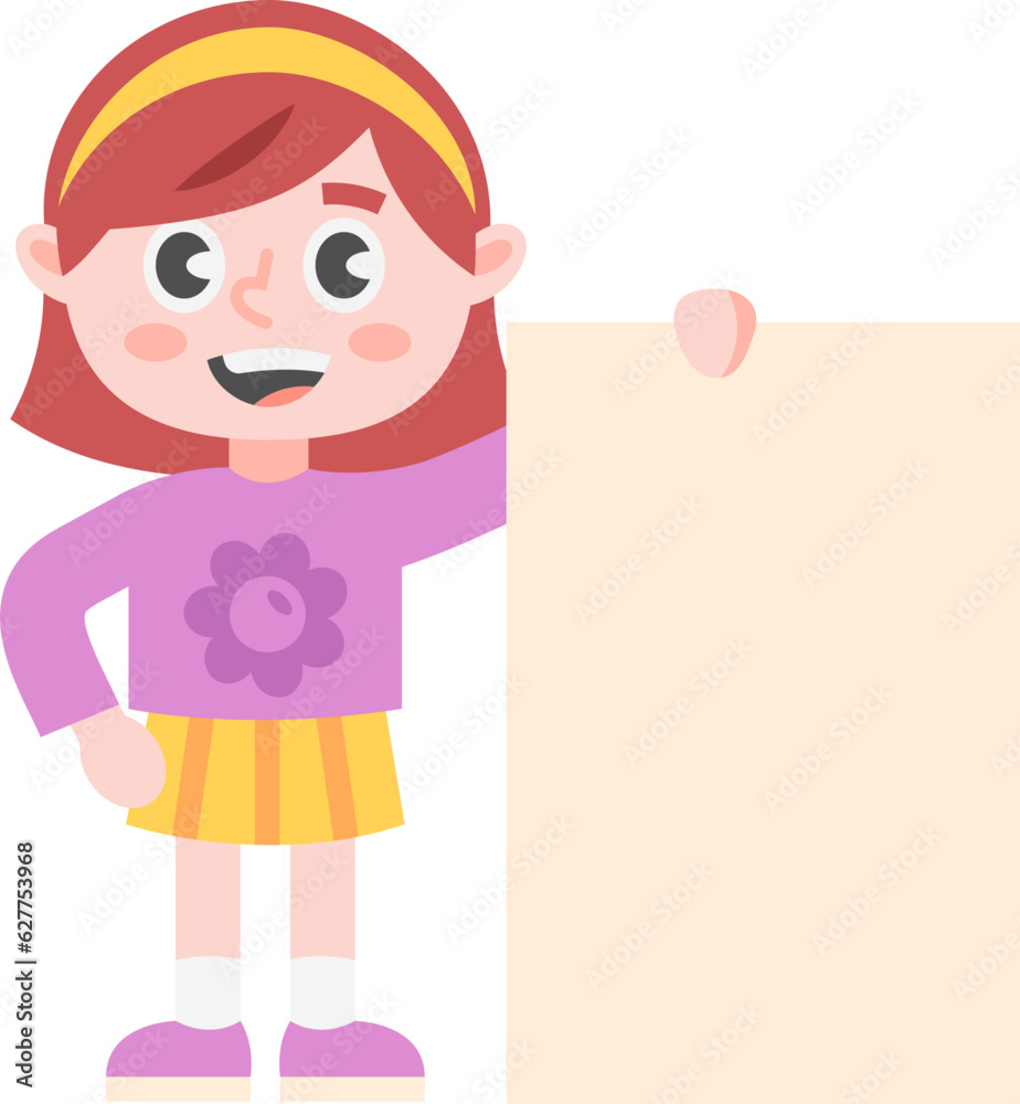 Cute Kids Holding Banner Illustration Cute Kids Holding Banner Illustration
