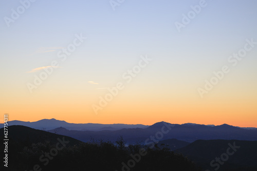 Sunrise over Laguna Mountains in San Diego California