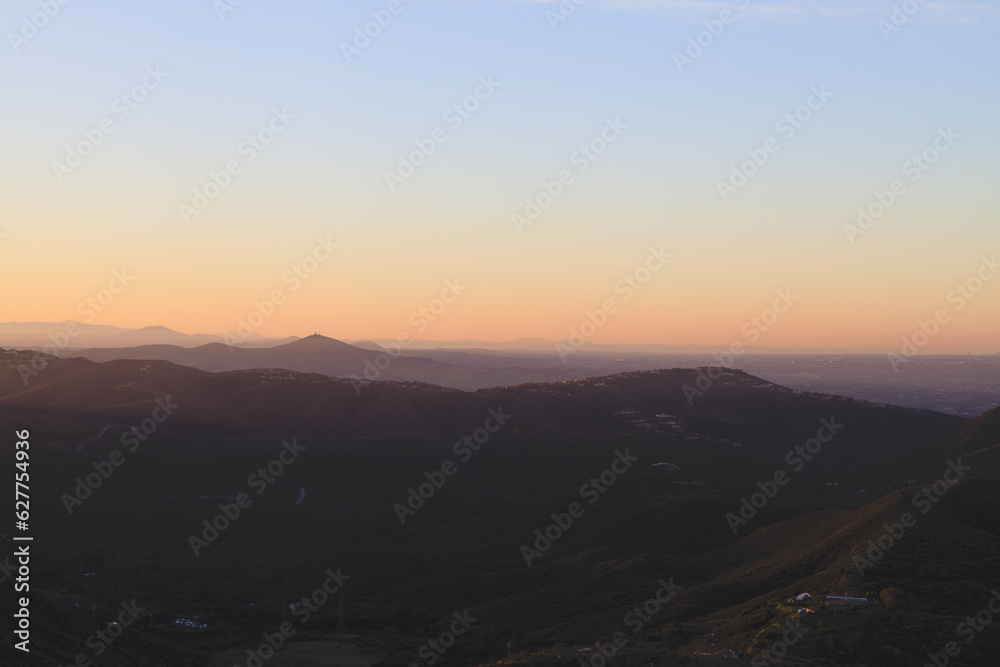 Sunrise over Laguna Mountains in San Diego California Sunrise over Laguna Mountains in San Diego California