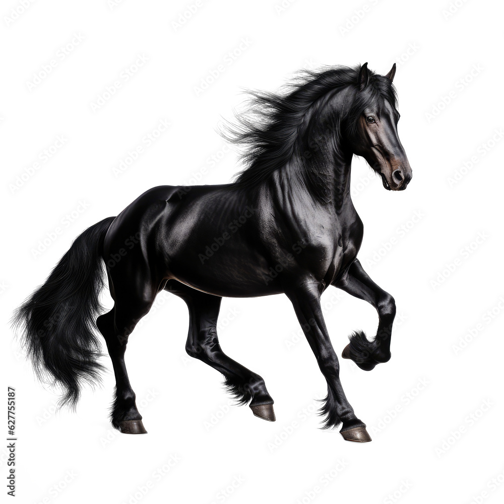 black horse isolated on white black horse isolated on white