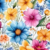Colorful watercolor floral background