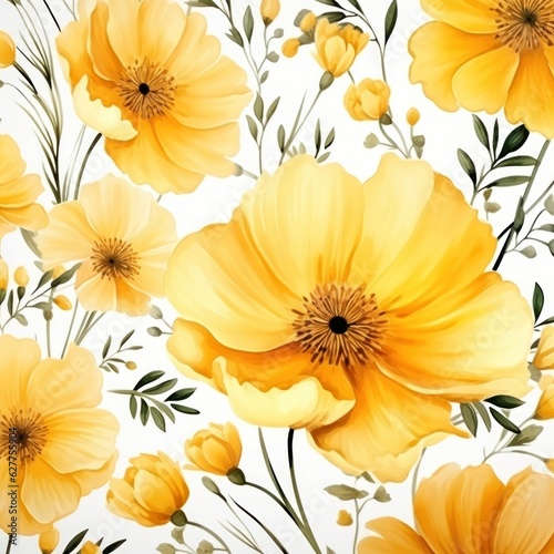 Watercolor natural floral background