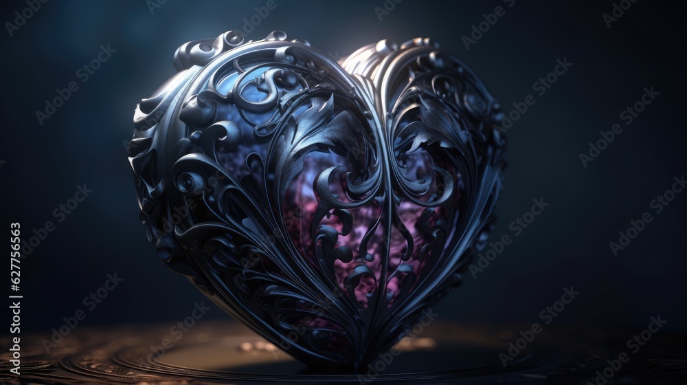 Gothic heart shaped , gothic styles. Created with generative AI. Gothic heart shaped , gothic styles. Created with generative AI.