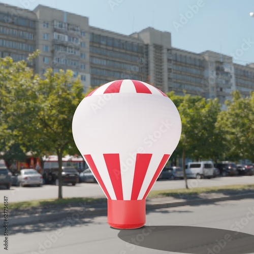 ripped white and red PVC Inflatable BALLON  for Advertising Exhibition 