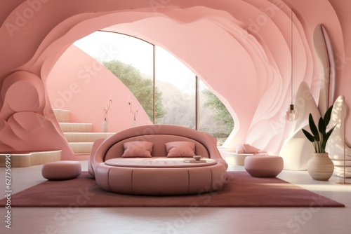 Pink bedroom interior