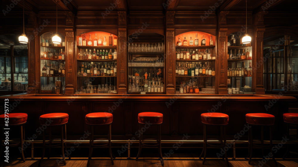 design of an indoor bar into a design house, ultra realistic, beautiful led light, generative ai design of an indoor bar into a design house, ultra realistic, beautiful led light, generative ai