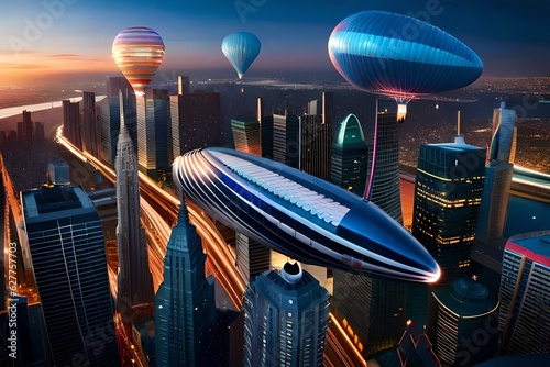 ufo over the city generated Ai 