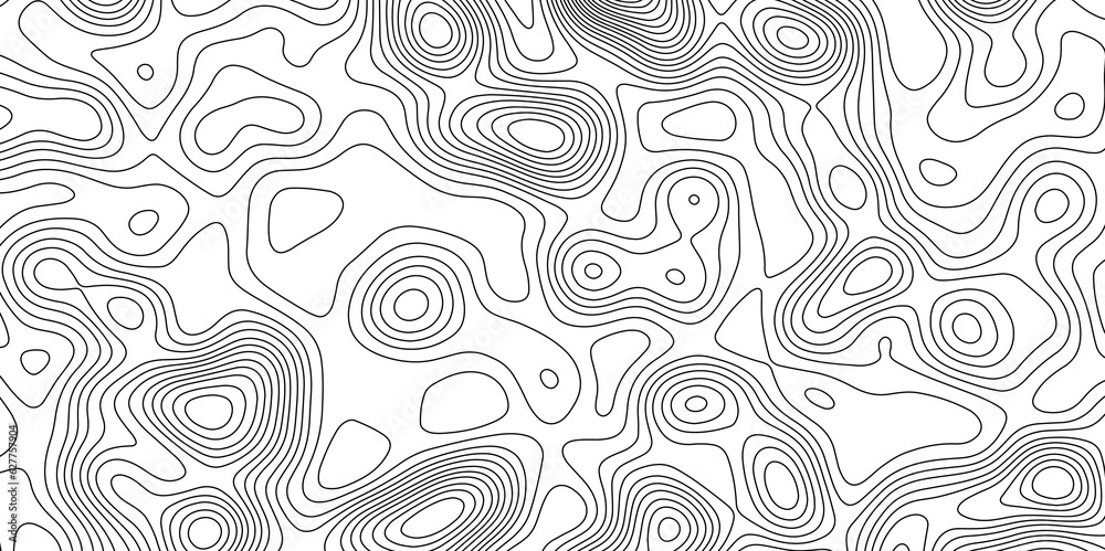 Abstract topographic contours map background, Topography map background. Vector geographic contour map. Modern design with White background with topographic wavy pattern design.	