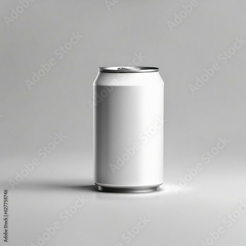Aluminum can on white. Mockup and Ai generated.