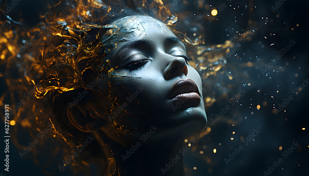 Face of memories concept Face of memories concept