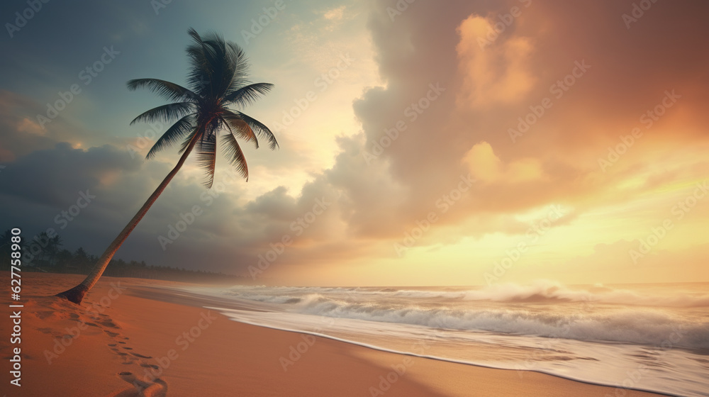 plage au coucher de soleil