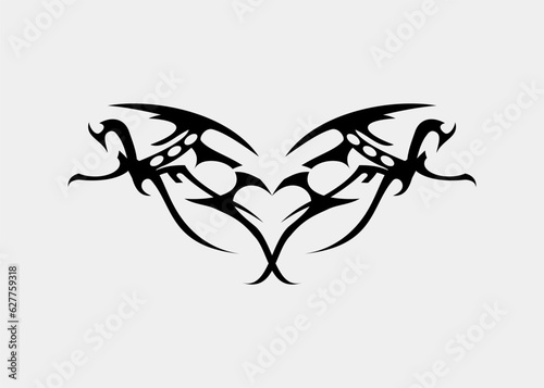 Tribal tattoo with a cool dragon head motif