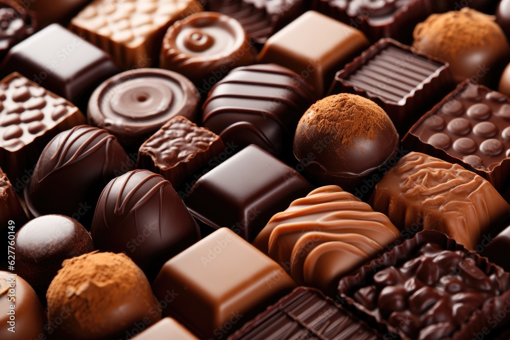 close up of chocolate candy close up of chocolate candy