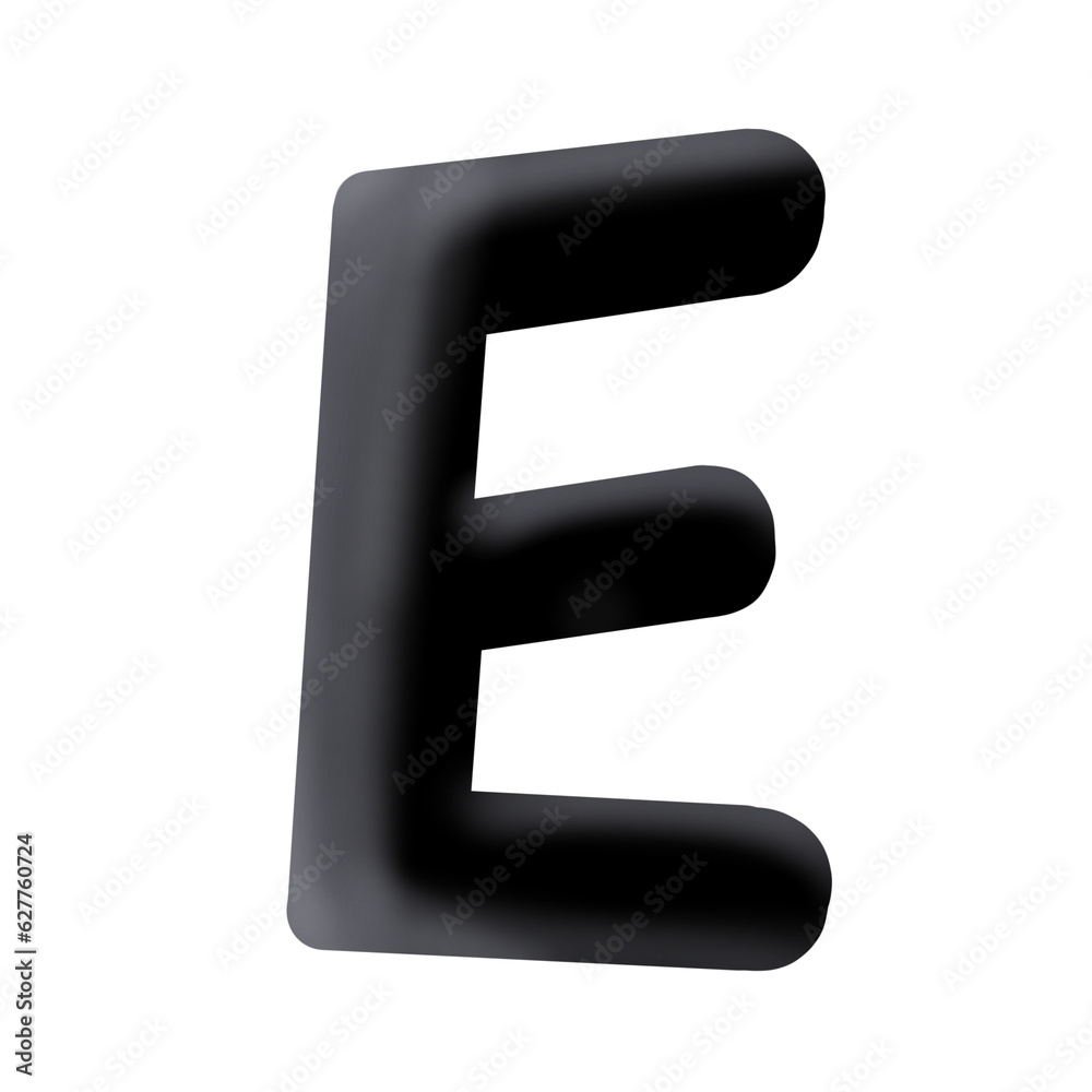 3D Shadow Black letter E 3D Shadow Black letter E