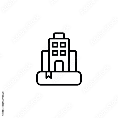 Headquaters icon design with white background stock illustration