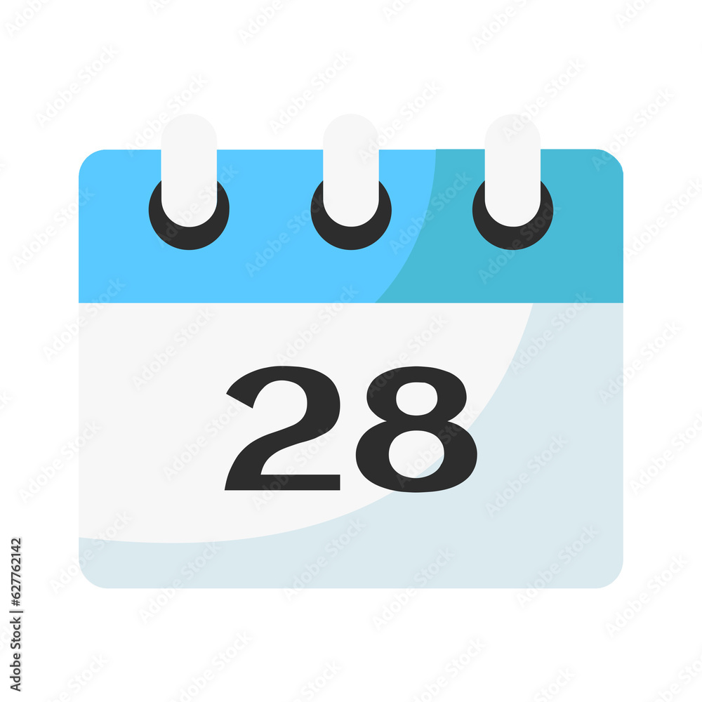 Calendar icon symbol isolated on transparent background