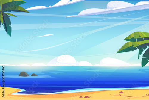Fototapeta Naklejka Na Ścianę i Meble -  tropical sand sea beach landscape summer background