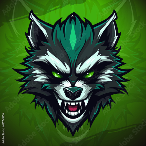 Apocalypse Athletics: Fearless Zombie Raccoon Mascot Logo for Sport & Esport Team Gear