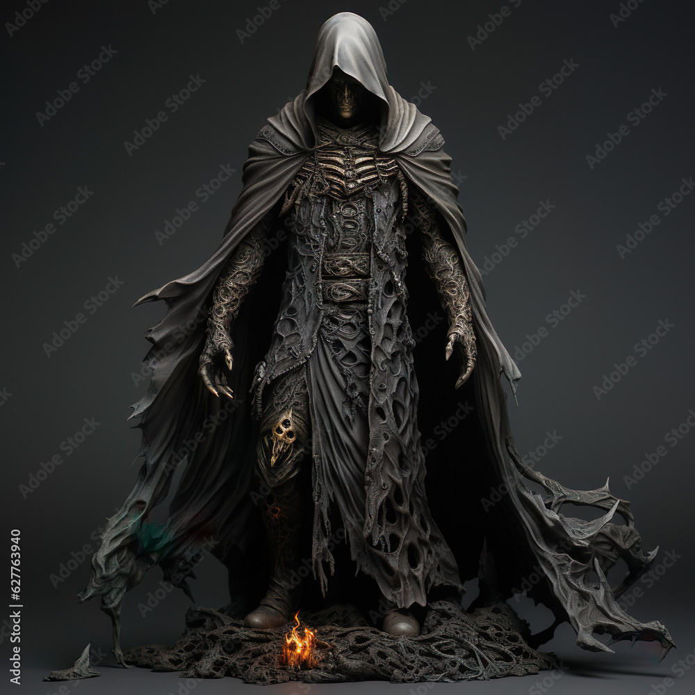 High Fantasy Character: An epic portrait of an evil warlock demonic wizard necromancer High Fantasy Character: An epic portrait of an evil warlock demonic wizard necromancer