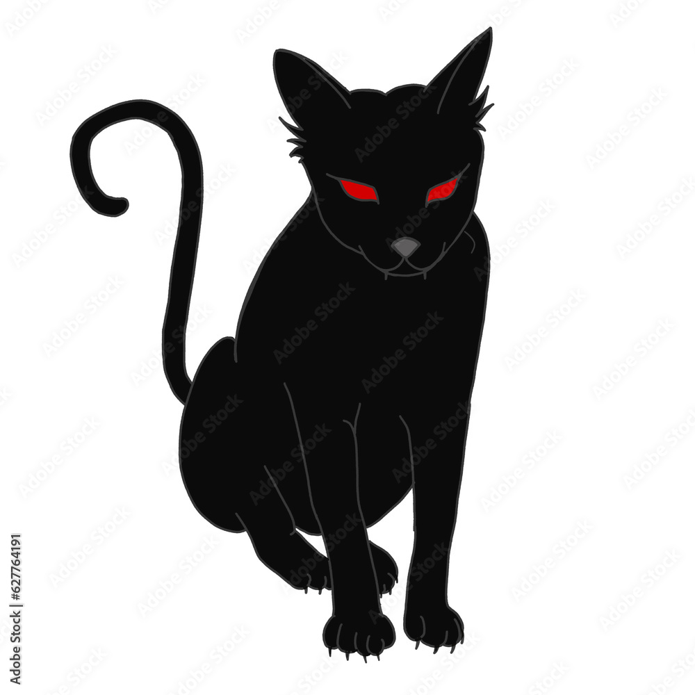 black cat cartoon