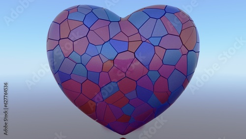 Shattered Shiny Broken Glass Love Hearts Heartbreak Breakup Concept - Abstract Background Texture photo