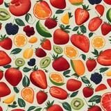 seamless pattern with mix fruit