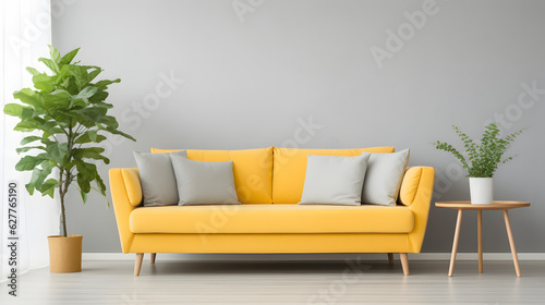 Yellow sofa. Generative AI