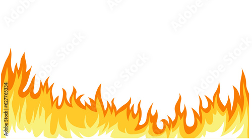 Cartoon Fire Flames Set isolated on White Background