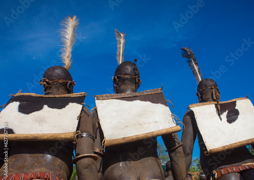 Bodi Tribe Fat Men During Kael Ceremony, Hana Mursi, Omo Valley, Ethiopia photo