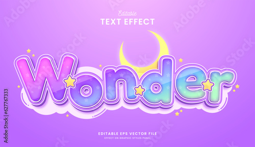 decorative editable cute rainbow pastel text effect vector design