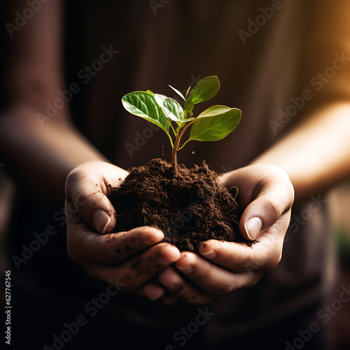 Plant in hands