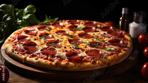 pizza on a black background