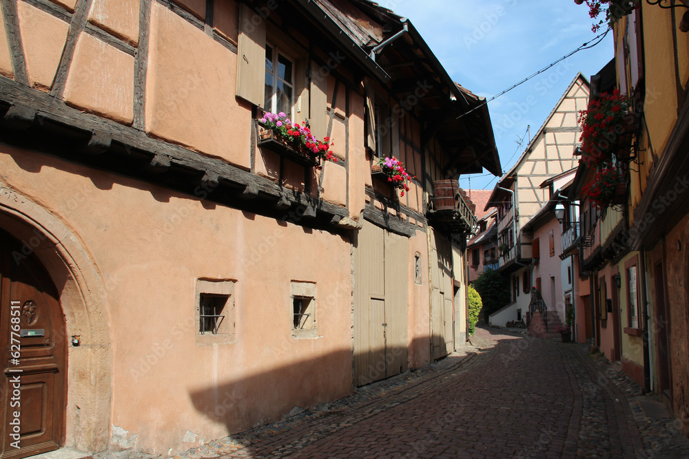 old houses in eguisheim in alsace (france)