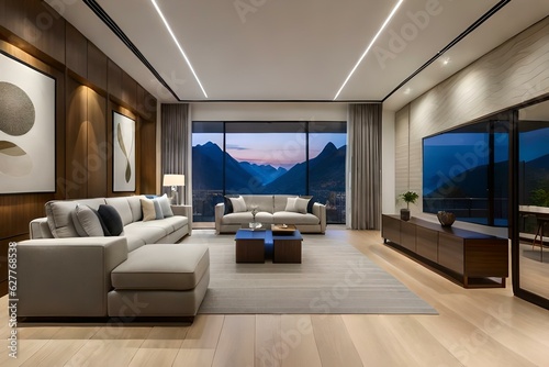 living room interior Generated Ai