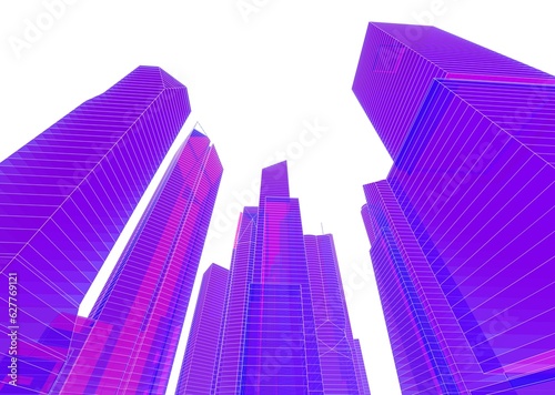 Skyscrapers in the city 3d illustration