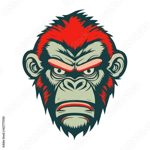 Wallpaper Mural Regal Fury: Isolated Gorilla King - The Angry Majesty of Kong's Head Torontodigital.ca