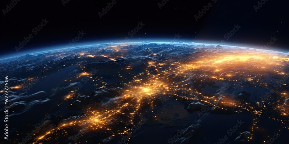 Fototapeta premium Galaxy, stars and mystery of space. Earth, sun and vast universe